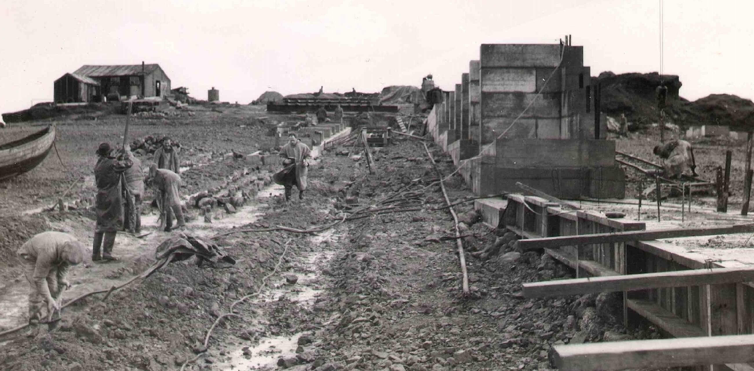 Construction of Goat Island Slipway, Stornoway - 1950