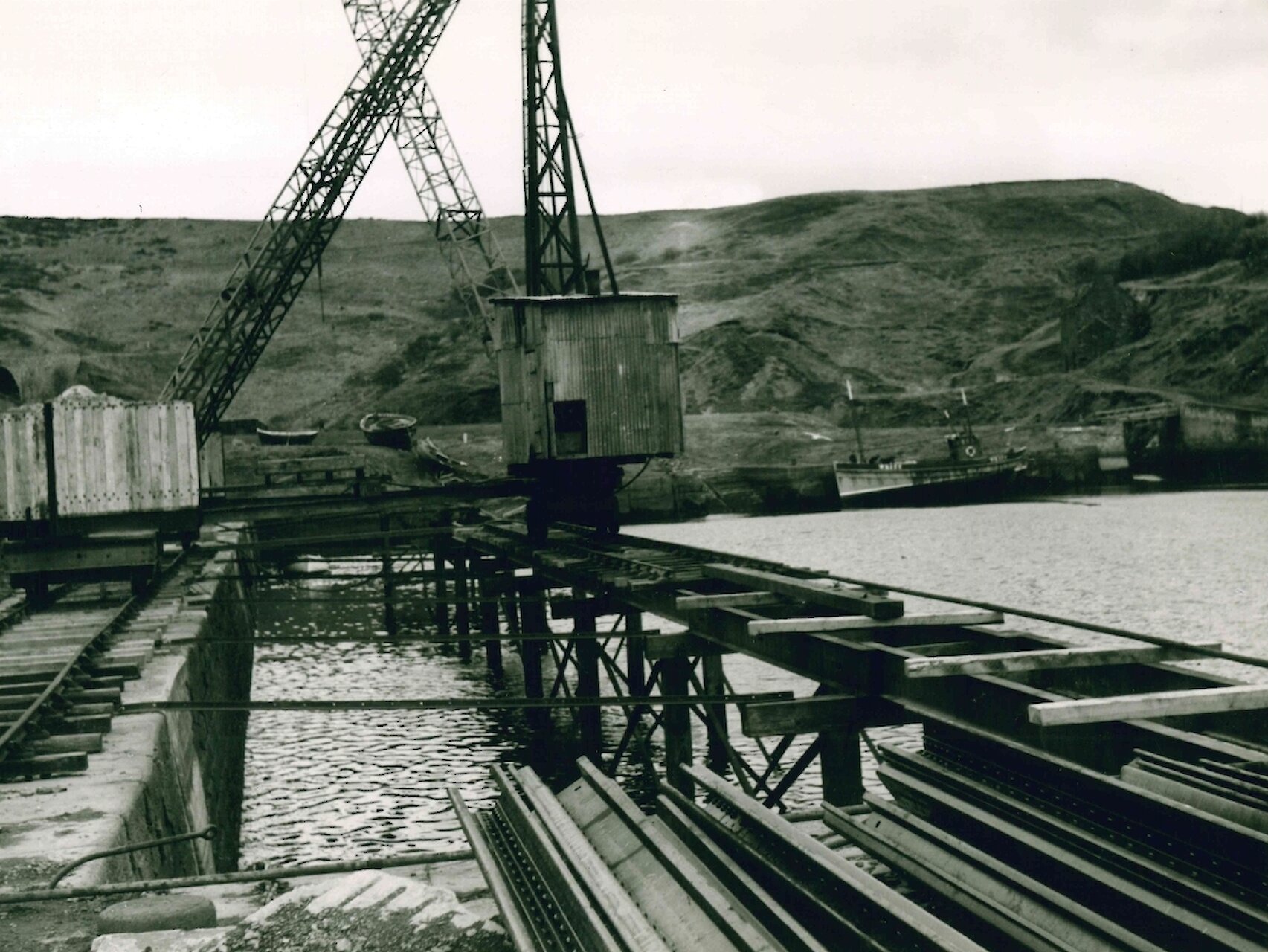 Construction of a quay at Lybster, Caithness - 1950