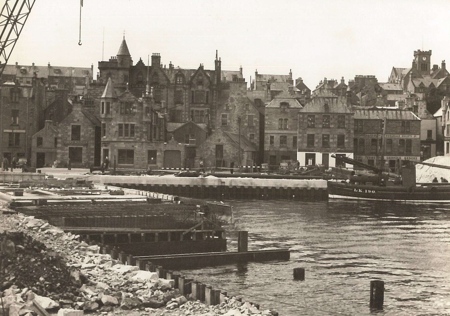 Construction work at Victoria Pier, Lerwick