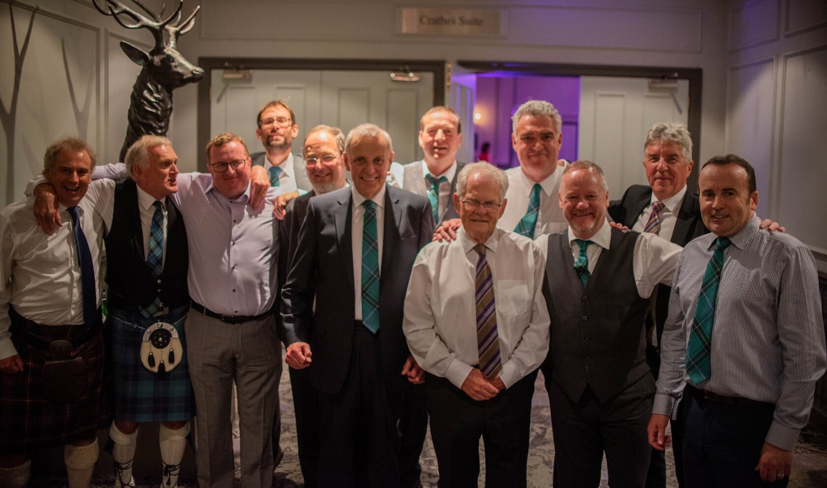 L-R Andy Martin, Ron Still, Alan Kilbride, Thomas Young, Alistair Easton, James Simpson, George Bowie, John Wilson, Douglas Clarke, David McBain, Grant Alexander and Andy Sandison