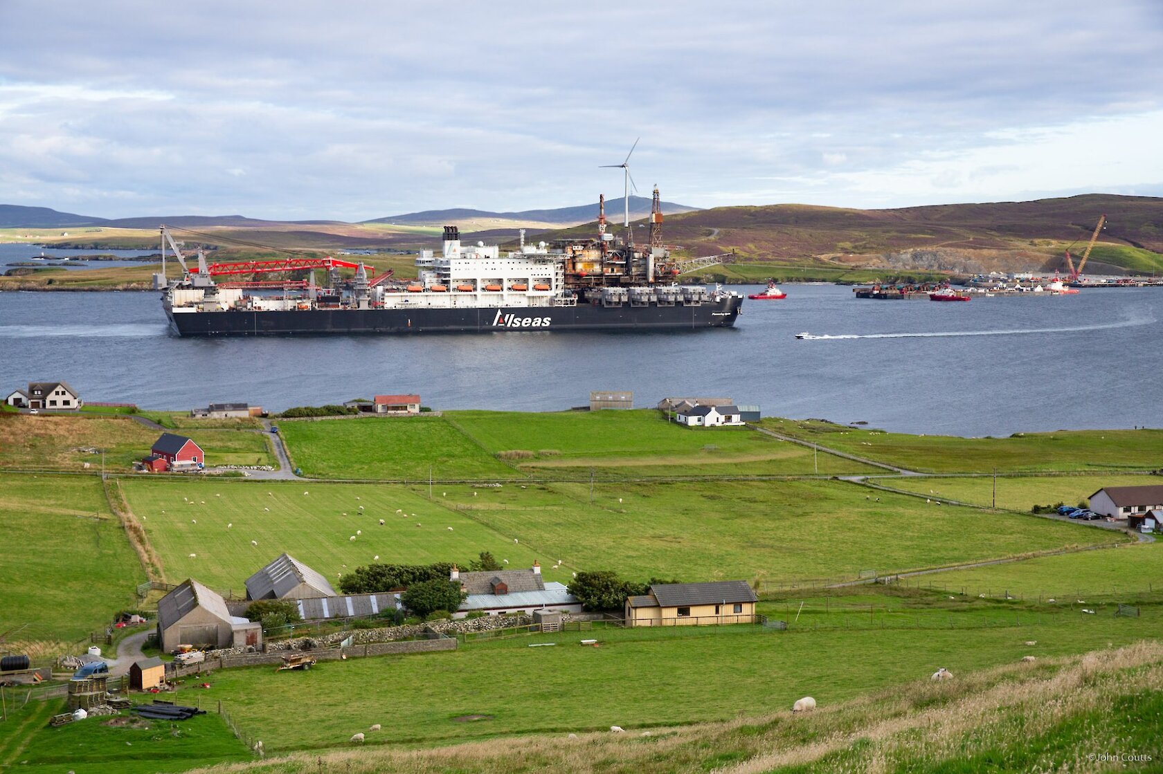 Pioneering Spirit approaching Dales Voe