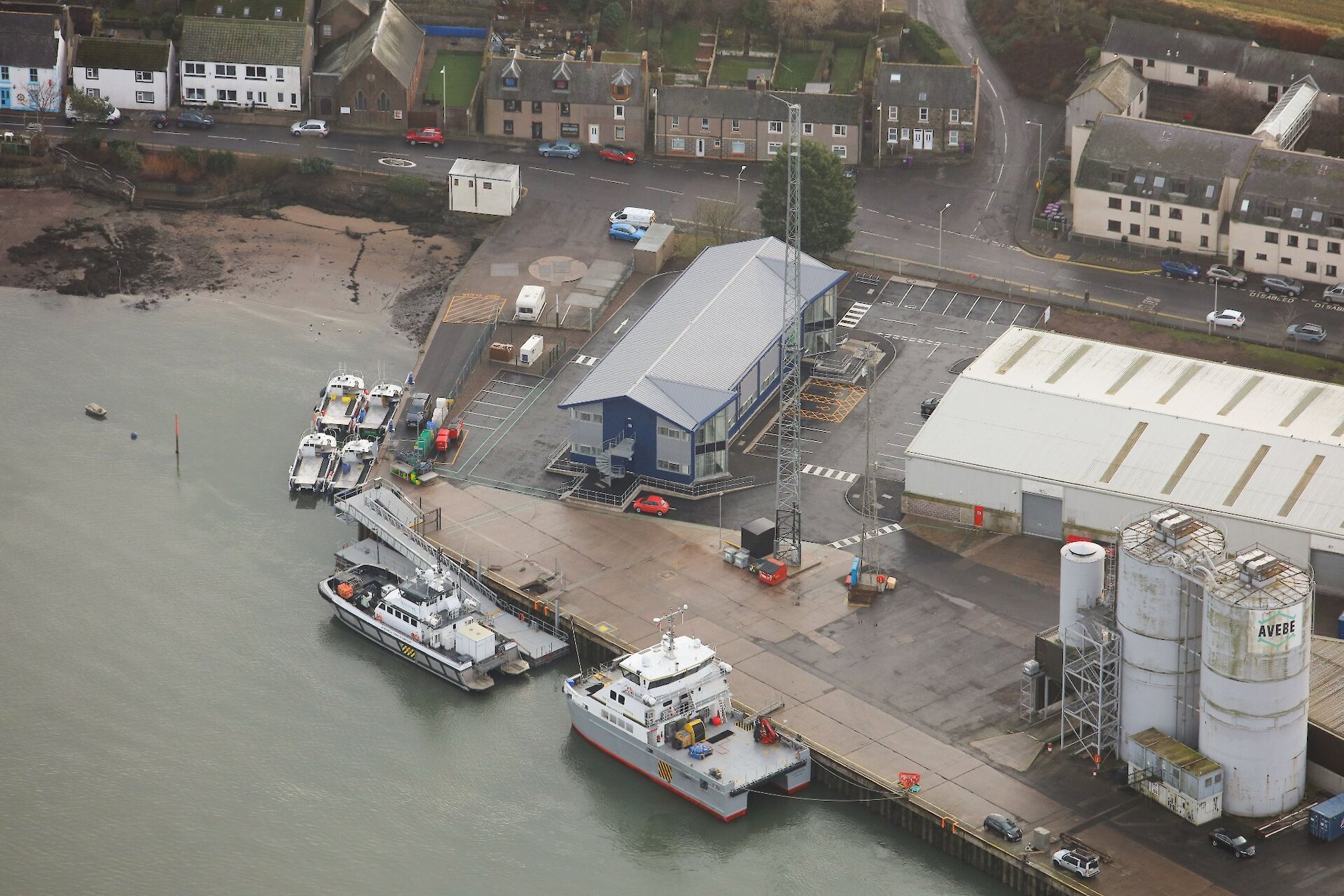 Aerial view of completed base.