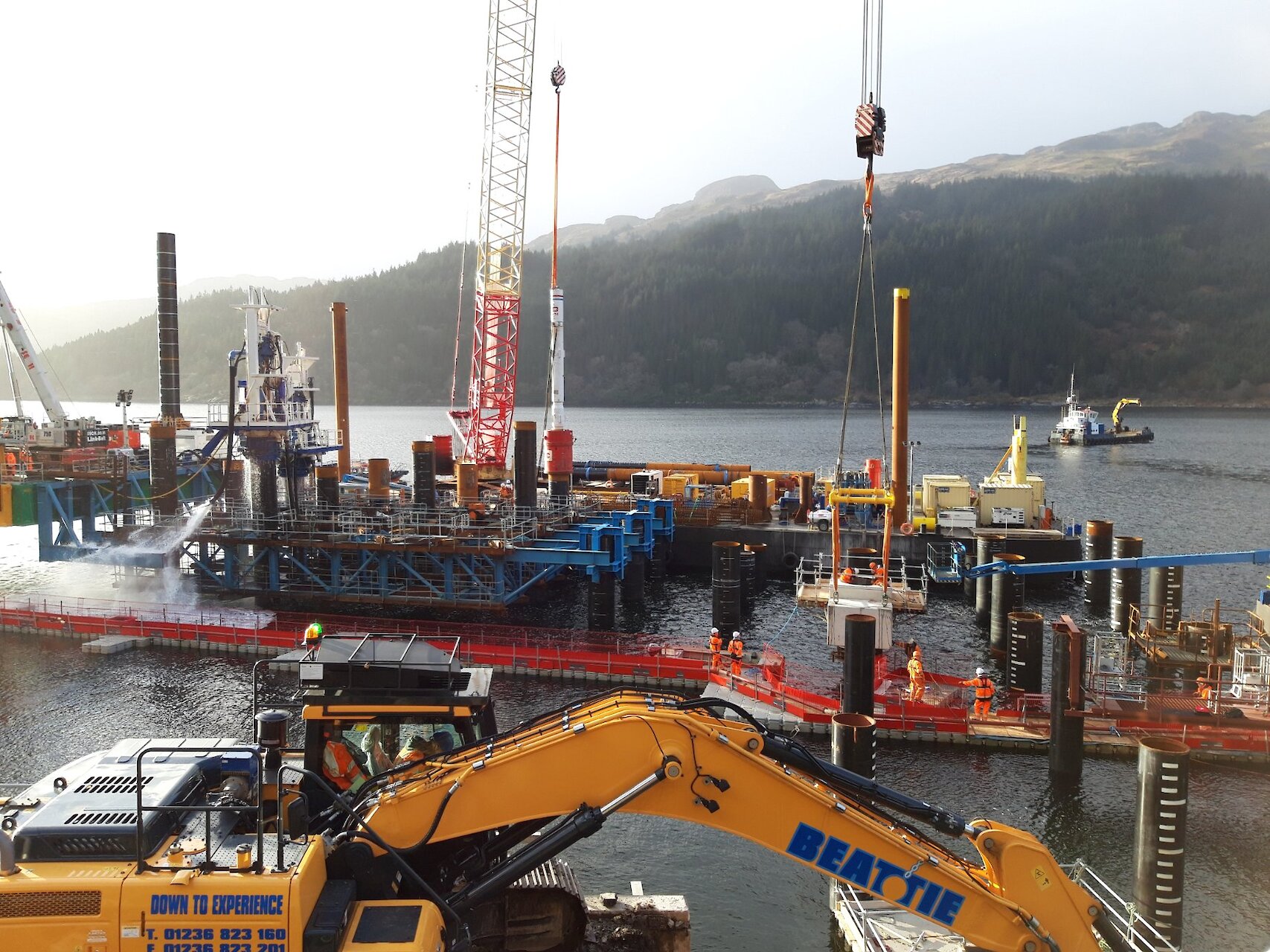 Driving and drilling of tubular piles in the 12 pile piling gate